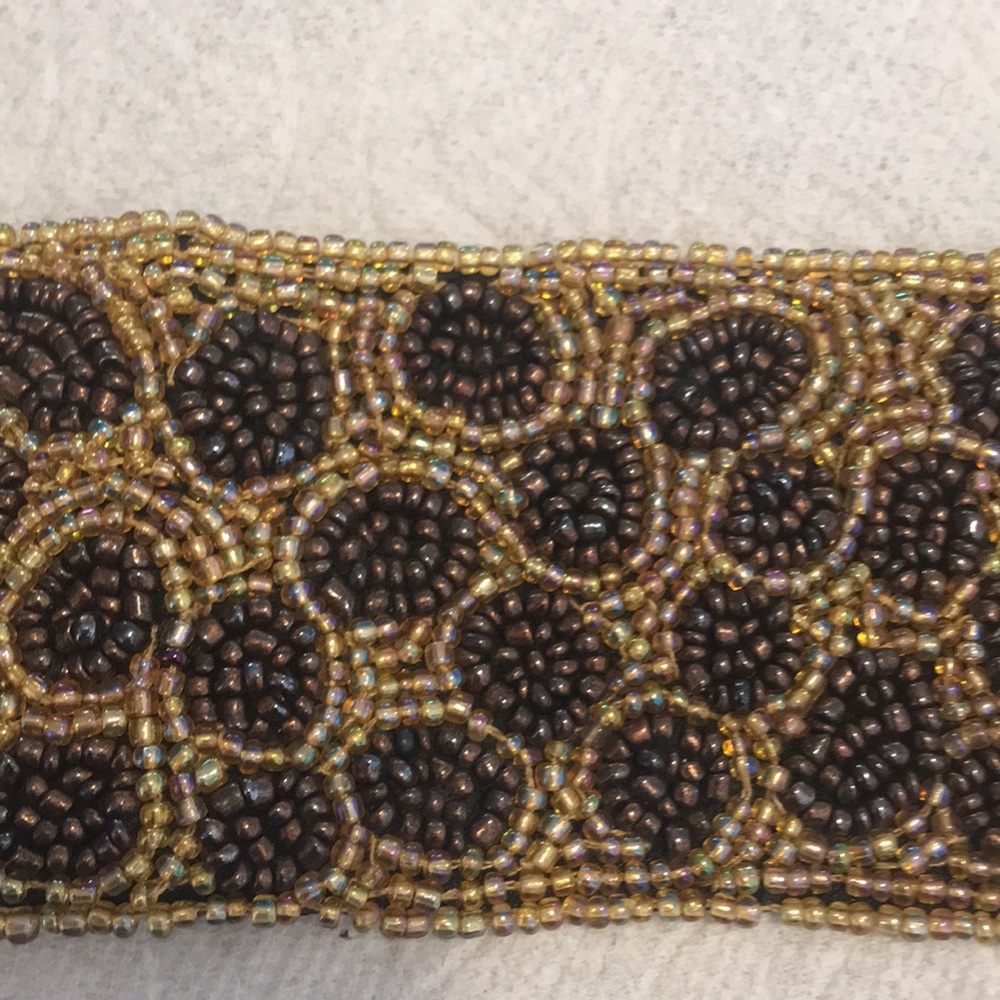 Wide hand-beaded Anthropologie bracelet
